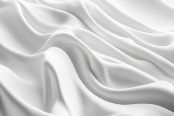 Obraz premium Close-up View of Gentle White Fabric With Soft Folds and Shadows Against a Light Blue Backdrop