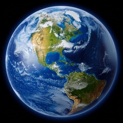 Fototapeta premium planet earth on black background