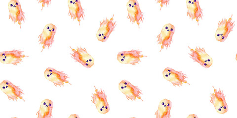watercolor seamless pattern halloween ghost