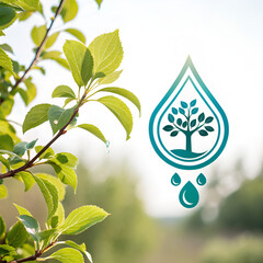green leaves with drops of water