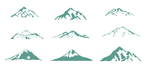 Blue Mountain Silhouette Collection,mountain illustrations for your design
