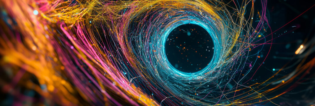 An innovative technological background with pulsating lines and a central circle suggesting connection.