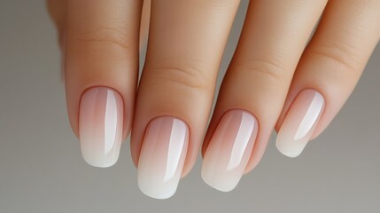 Elegant hand model showcasing nail polish art indoor studio close-up trendy ombre design