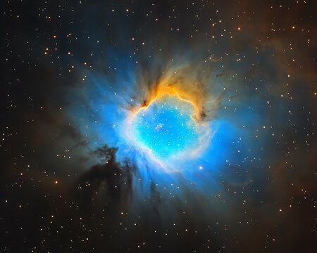 A breathtaking celestial display showing a stunning space nebula formation