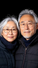 Portrait of a smiling senior Asian couple