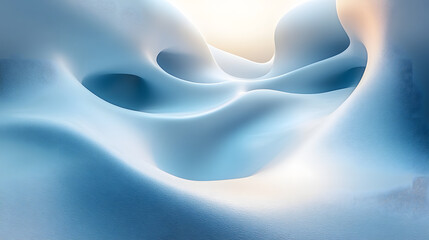 Serene abstract landscape with smooth curves and soft lighting, evoking tranquility and calmness