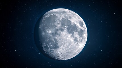 Fototapeta premium A stunning close-up of a full moon against a starry night sky.