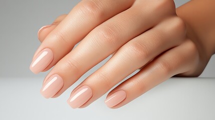Fototapeta premium Elegant hand model showcasing nail polish art in minimalist studio beauty close-up modern aesthetic