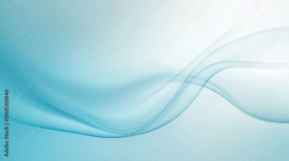 Aufkleber abstract light blue and white background with flowing transparent wave design element for presentati
