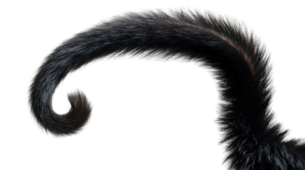 Close-up of fancy chimpanzee tail on transparent background.