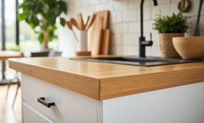Modern kitchen countertop detail