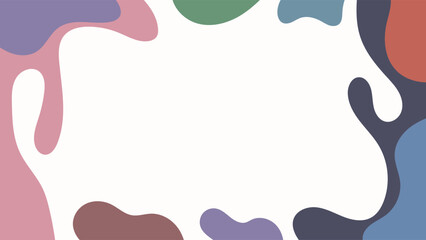 ABSTRACT BACKGROUND HAND DRAWN ORGANIC SHAPES WITH COPY SPACE AREA FLAT PASTEL COLORFUL DESIGN VECTOR TEMPLATE FOR WALLPAPER, COVER DESIGN