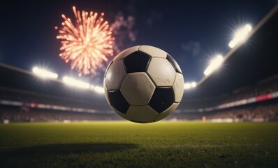 A soccer ball in mid-air