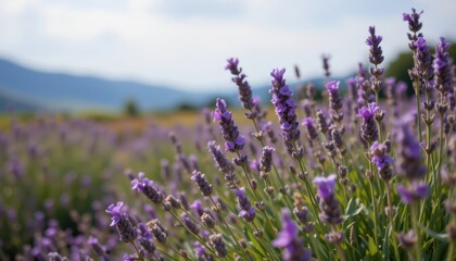Fototapeta premium The scent of lavender is almost palpable, floating on the breeze and filling the senses with its calming aroma.