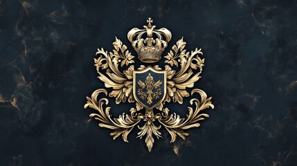 Fototapeta premium Heraldic, Coat of Arms, Crest logo set. Modern design posters with floral ornaments. Label, badge, emblem for Coat of Arms. Luxury logo, crest. 