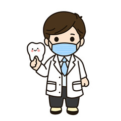  귀여운 남자 치과의사 캐릭터 일러스트
