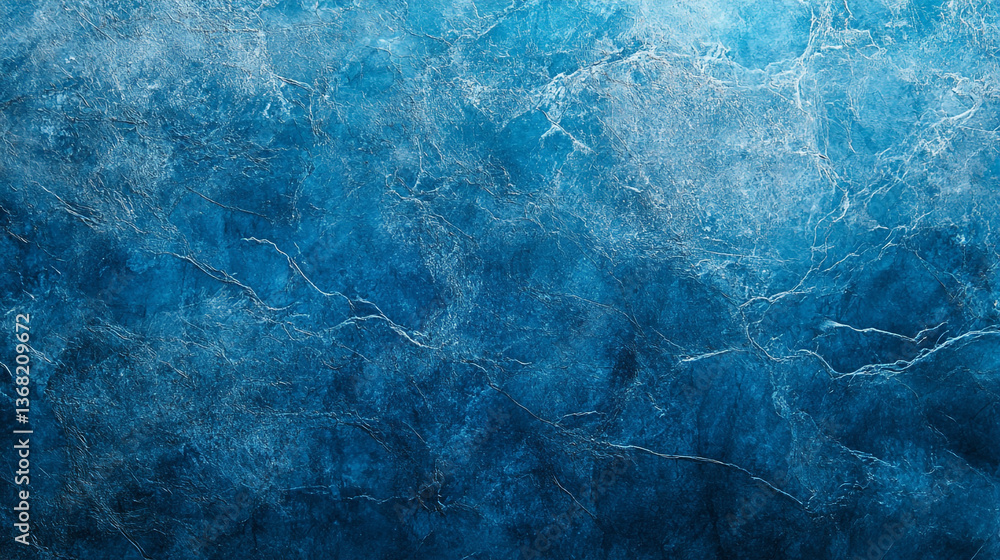 Poster Abstract blue water surface with intricate patterns and light reflections creating a dynamic texture