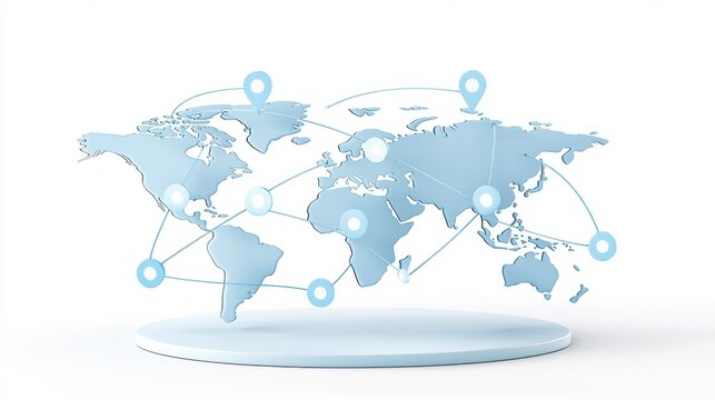 3D world map with location markers