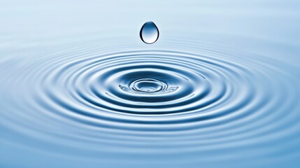 High Speed Closeup of a Droplet Hitting a Water Surface with Perfect Ripples Forming Crisp and Hypnotic Patterns
