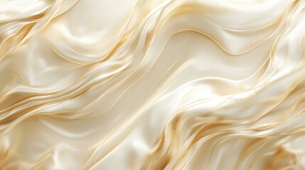 Obraz premium Luxurious Golden Sand and Soft Ivory Background with Fluid Swirl Effect and Subtle Metallic Shimmer
