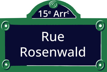 15e Arrt, Elegant Parisian Street Sign
