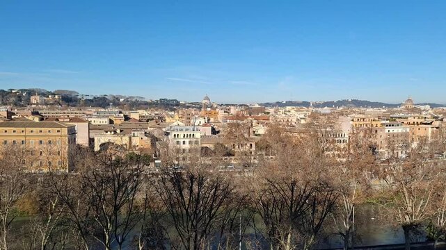 View of Rome seen from Passeggiata del Gianicolo