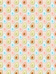 avocat motif pastel