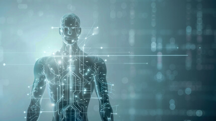 Sci-fi Medical Technology Interface with Holographic Human Anatomy