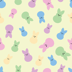 Obraz premium Seamless vector pattern with colorful Easter bunnies