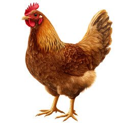 Fototapeta premium Realistic chicken isolated on a transparent background, PNG 