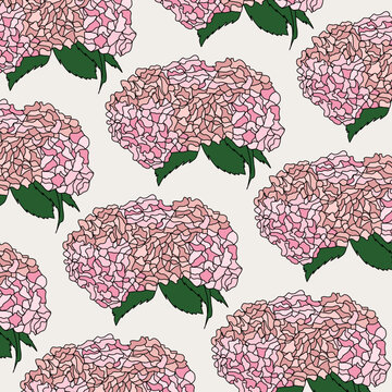Pastel Hydrangea Pattern Illustration