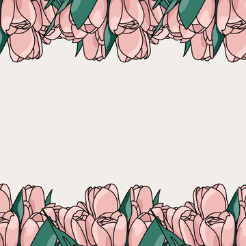 Minimalist Tulip Frame Illustration