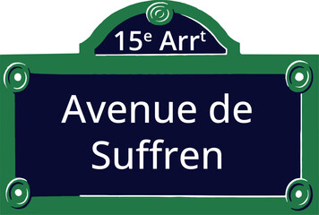 15e Arrt, Elegant Parisian Street Sign