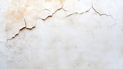 Fototapeta premium Cracked White Wall Texture with Faded Stains and Flaking Paint