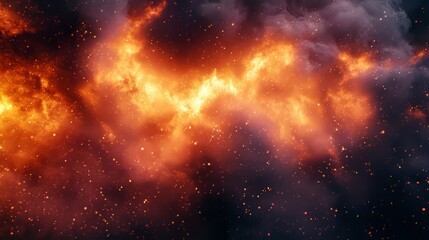 Obraz premium Gradient backgrounds velvet tone. A vivid cosmic scene with swirling orange flames and dark, starry backgrounds, evoking a sense of mystery and grandeur in the universe.