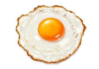 Fried Egg with Golden Yolk on Plain Background – Simple and Clean Food Photography