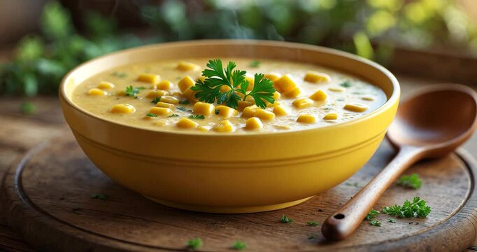Bowl of corn soup