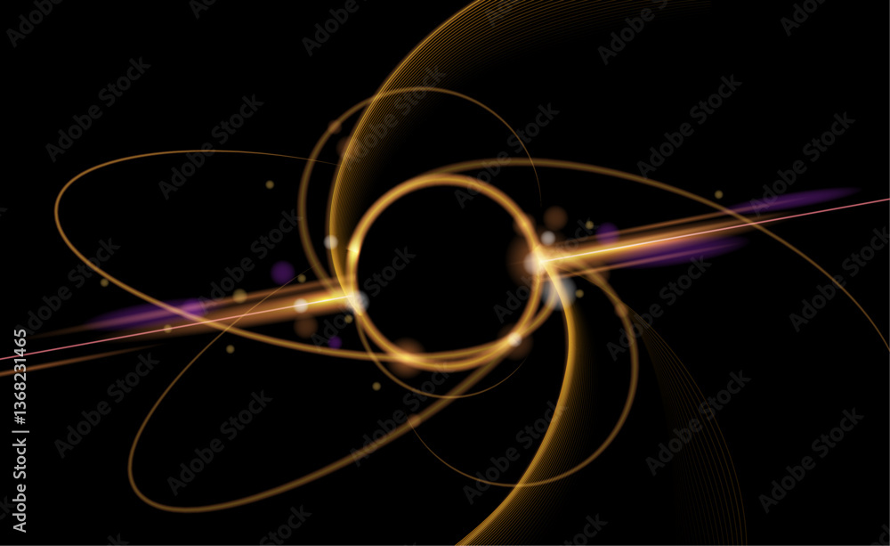 Aufkleber Vector abstract light gold effect, flow line, motion pattern and golden gradient color for luxury wallpaper, template banner, futuristic background. Illustration modern graphic design with space