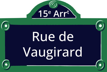 15e Arrt, Elegant Parisian Street Sign