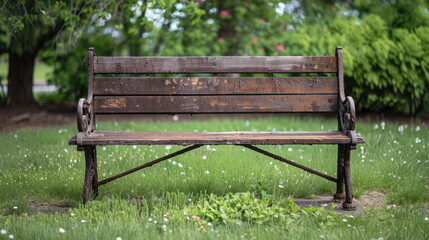 wooden park bench