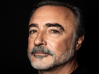 Mature Man Portrait with Dark Background. (1)