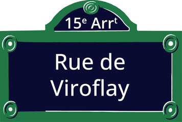 15e Arrt, Elegant Parisian Street Sign