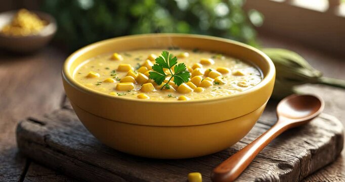 Bowl of corn soup