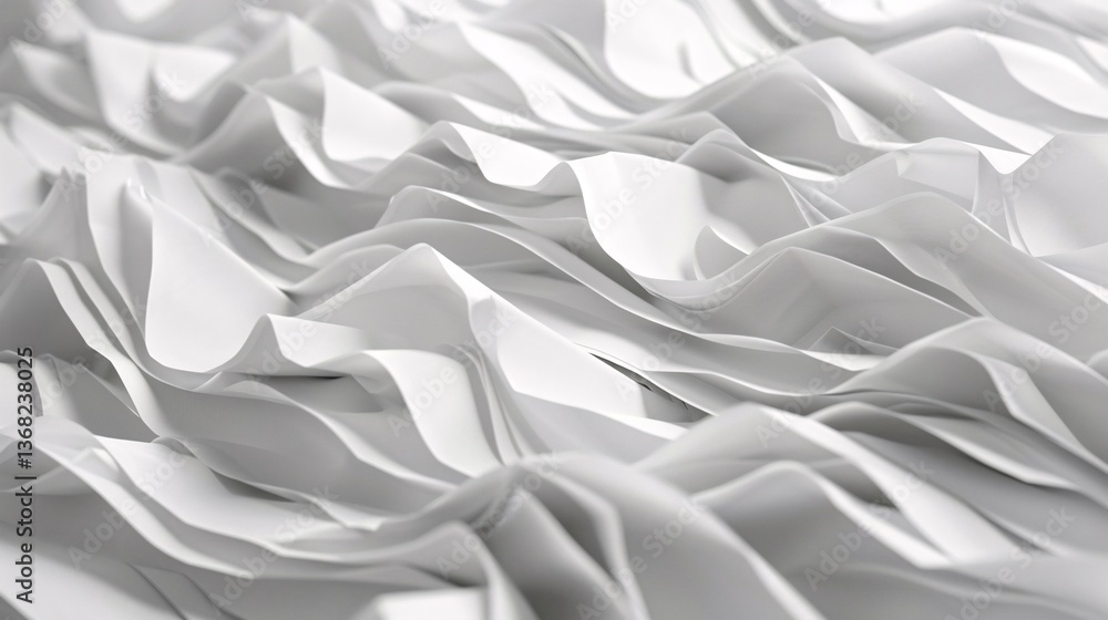 Poster white wavy abstract background is flowing like fabric