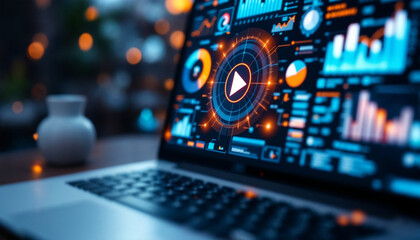 digital analytic business on computer background