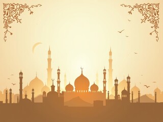 Eid Mubarak Greeting Card Template Design - Textless Background