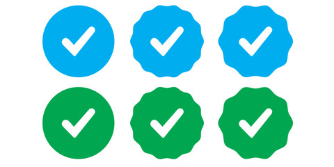 tickInstagram, Facebook, Twitter, Tiktok, Telegram, Whatsapp, Viber, Youtube, set verified profile badges. Check mark verified account icons. Account verification icon. Guaranteed safety pers