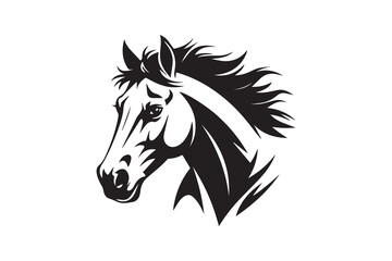 horse Black and White Vector