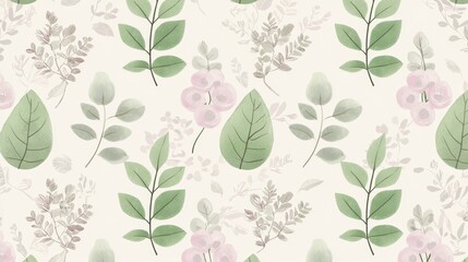 Floral pattern design nature digital art soft colors aesthetic view botanical concept for home decor