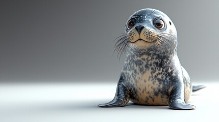 Adorable Seal Pup Portrait Expressing Affection and Curiosity with a Touching Animal Look of excellence.